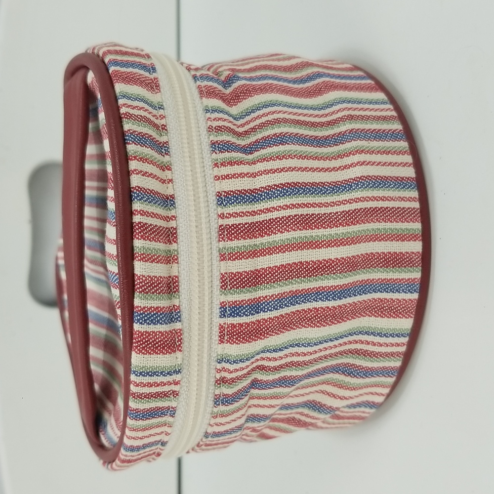 Longaberger Market Stripe cosmetic bag
